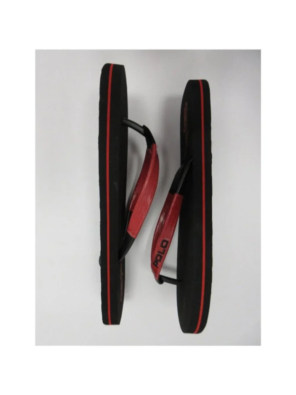 Polo Ralph Lauren Sandals 11 D Red Flip Flops Canby Thong Pony Logo